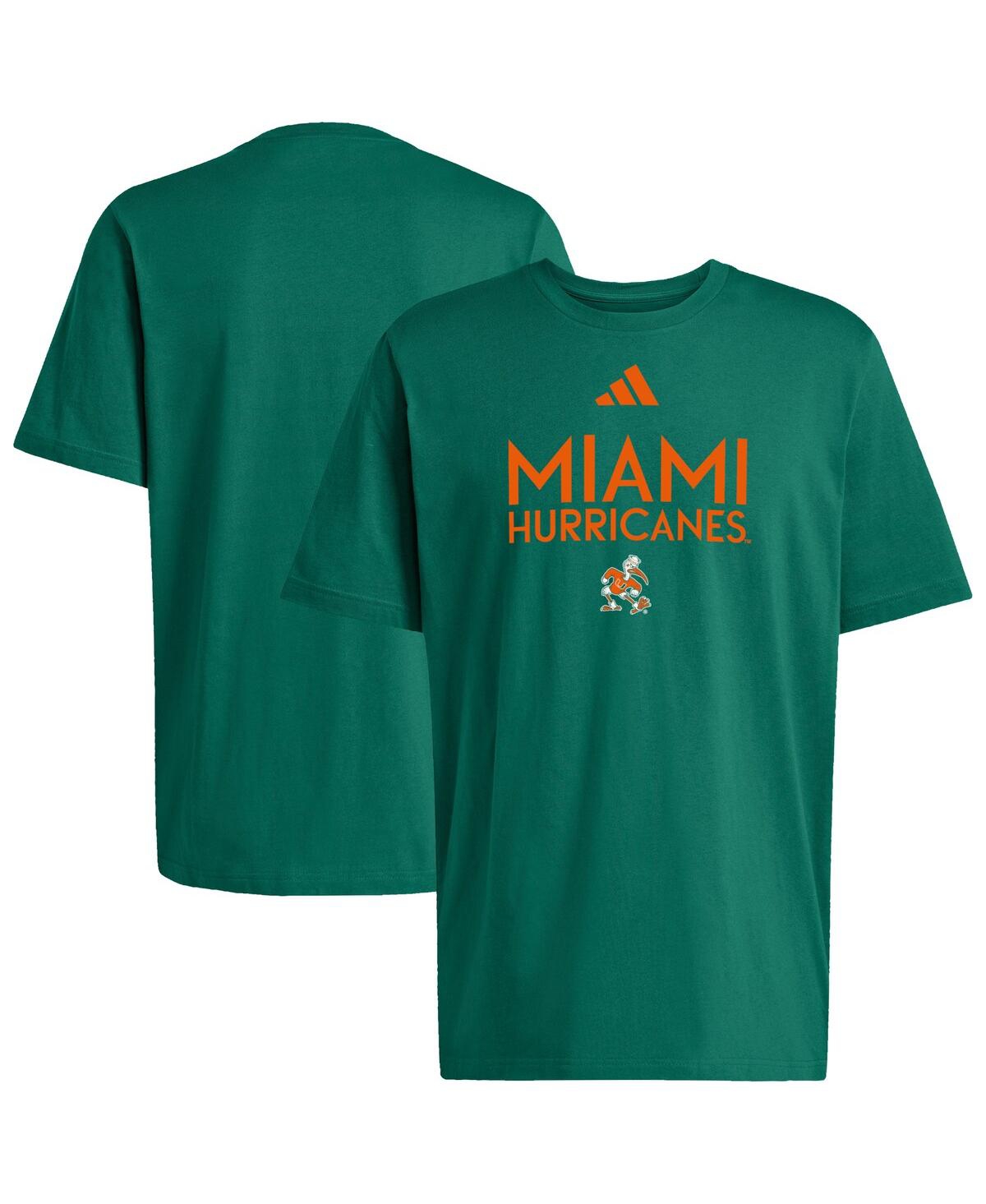 Adidas Men's Green Miami Hurricanes Locker Wordmark T-Shirt