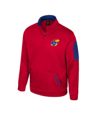 Men's Red Kansas Jayhawks Mainframe Quarter-Zip Fleece Jacket