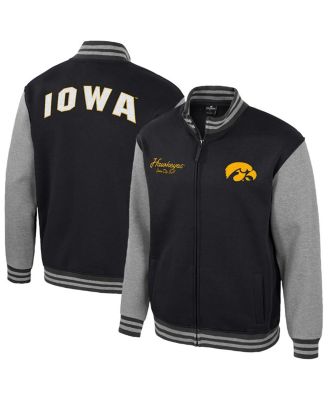 Colosseum - Men's Black Iowa Hawkeyes Ambi-Turner Full-Zip Varsity Jacket