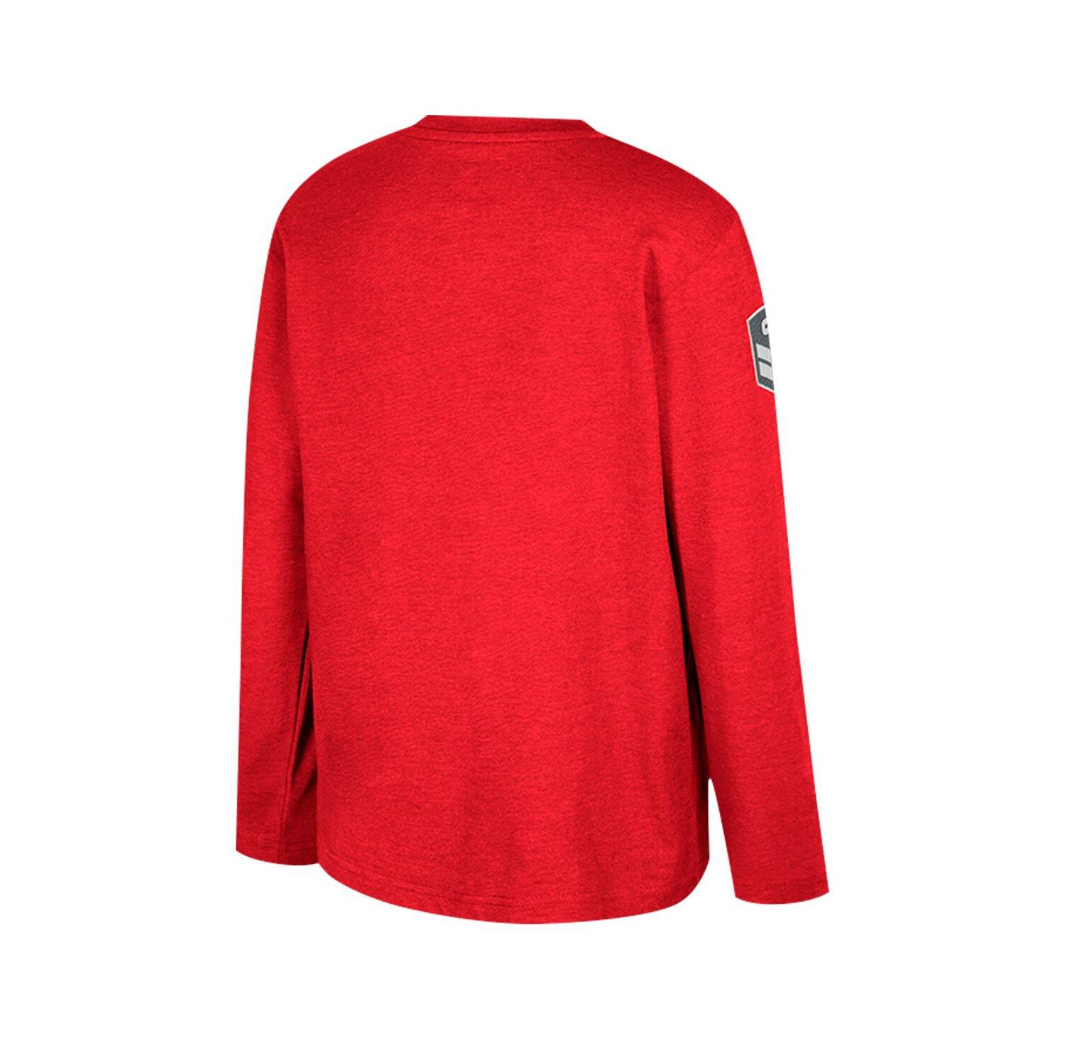 Big Boys and Girls Heather Red Wisconsin Badgers OHT Military Appreciation Oorah Long Sleeve T-Shirt