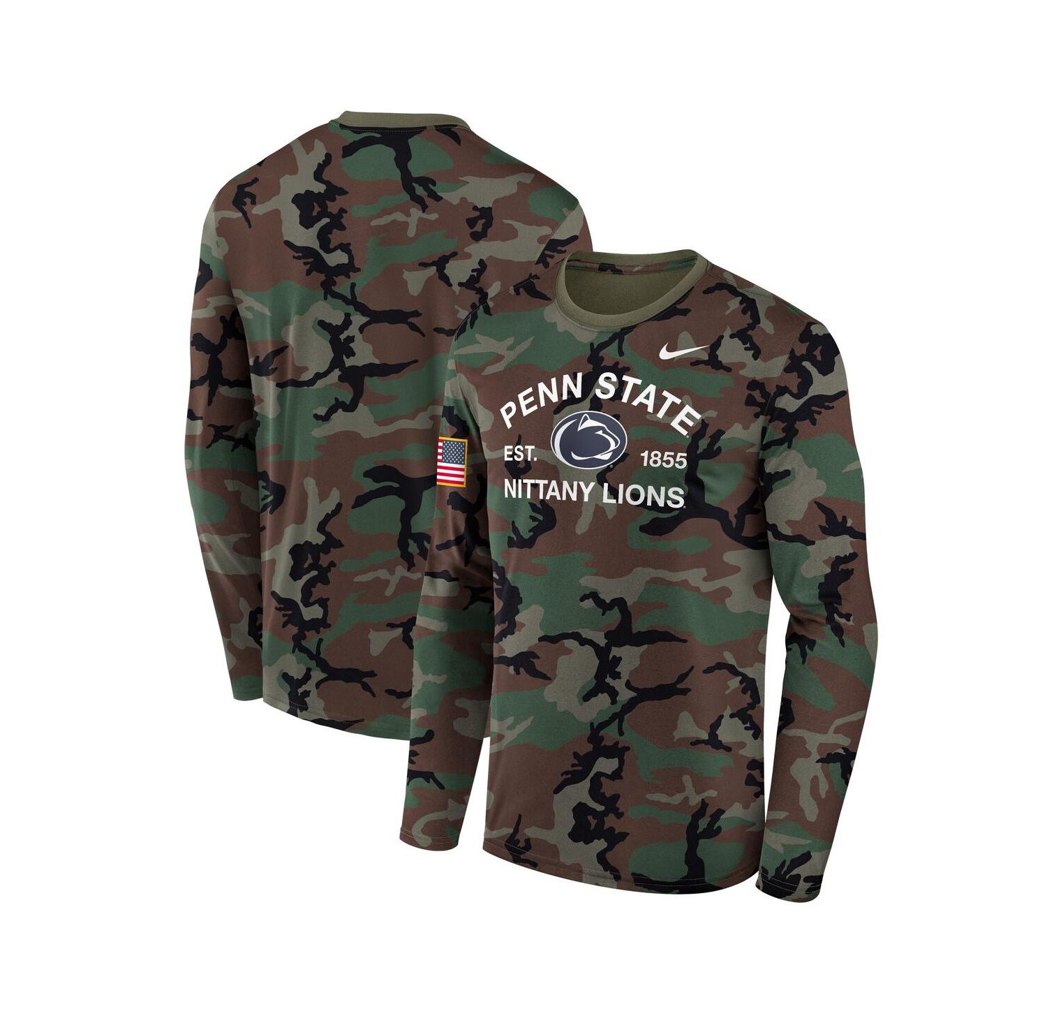 Men's Camo Penn State Nittany Lions 2025 Military Appreciation Legend Dri-FIT Long Sleeve T-Shirt