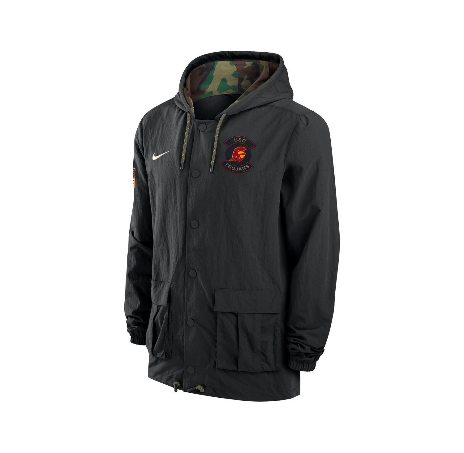 Men's Black USC Trojans 2025 NCAA Military Appreciation Full-Snap Jacket