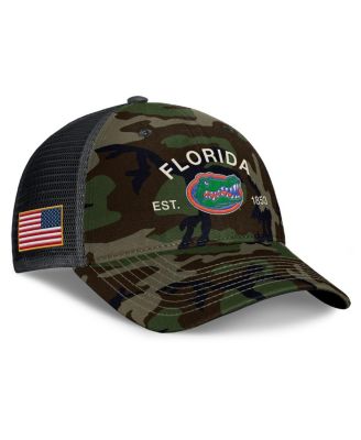 Men's Camo Florida Gators 2025 Military Appreciation Rise Adjustable Trucker Hat