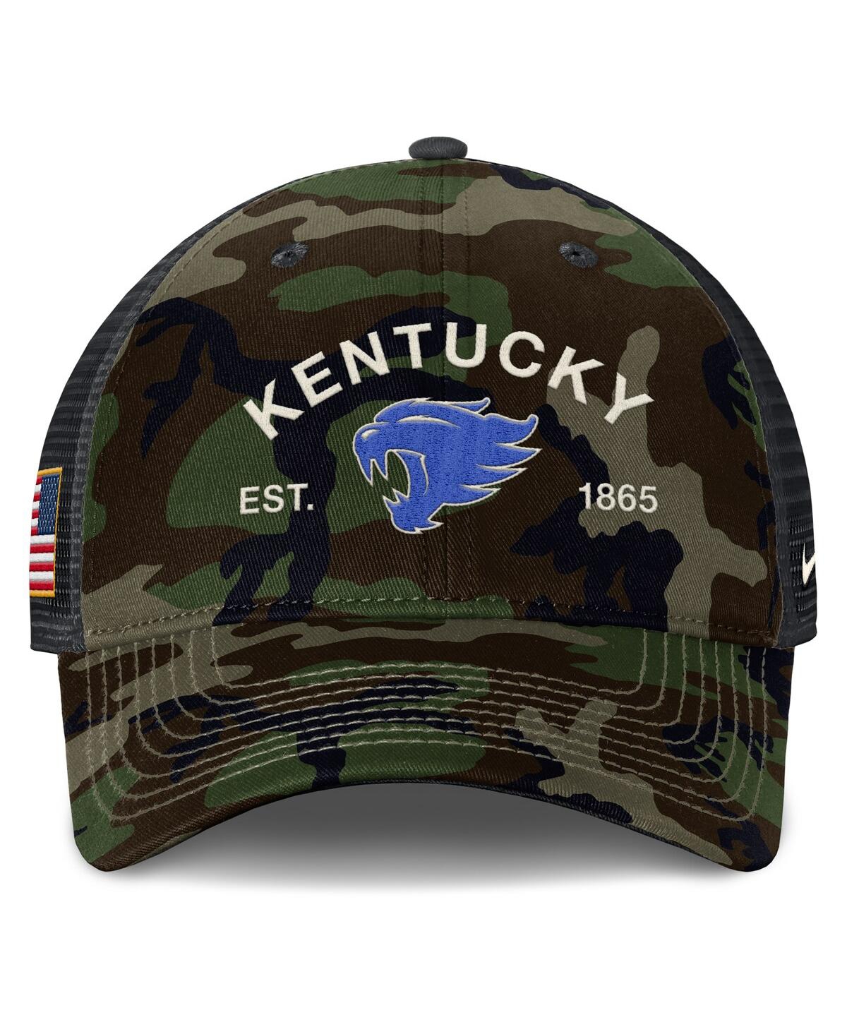 Nike Men's Camo Kentucky Wildcats 2025 Military Appreciation Rise Adjustable Trucker Hat
