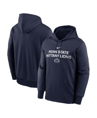 Nike - Men's Navy Penn State Nittany Lions Team Stacked Performance Pullover Hoodie