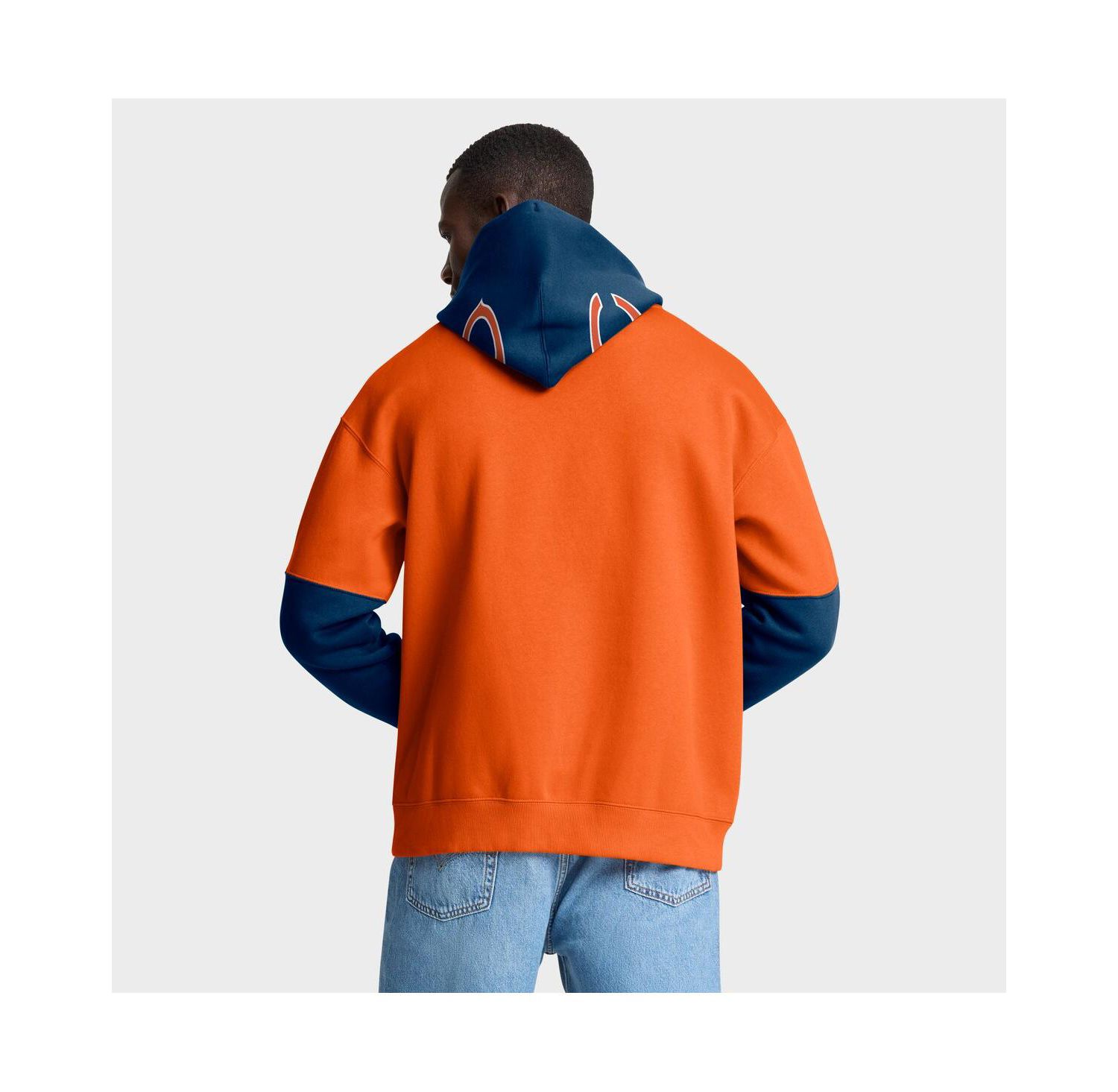 Men's Orange Chicago Bears Helmet Pullover Hoodie