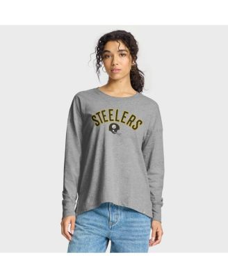 Fanatics - Women's Heather Gray Pittsburgh Steelers Hometown Legacy Long Sleeve T-Shirt