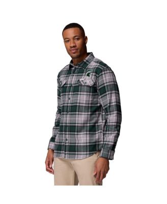 Men's Green Michigan State Spartans Flare Gun Omni-Wick Flannel Long Sleeve Button-Up Shirt