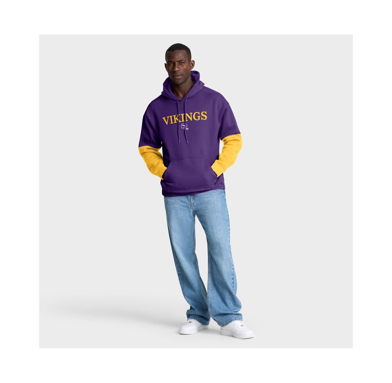 Men's Purple Minnesota Vikings Helmet Retro Pullover Hoodie