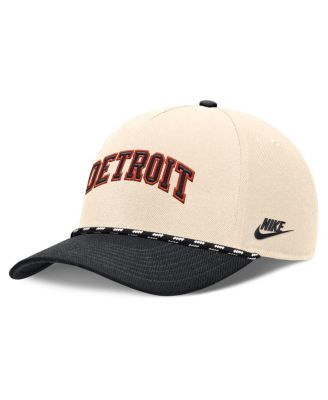 Nike - Men's Natural/Black Detroit Tigers Cooperstown Collection Rise Adjustable Hat