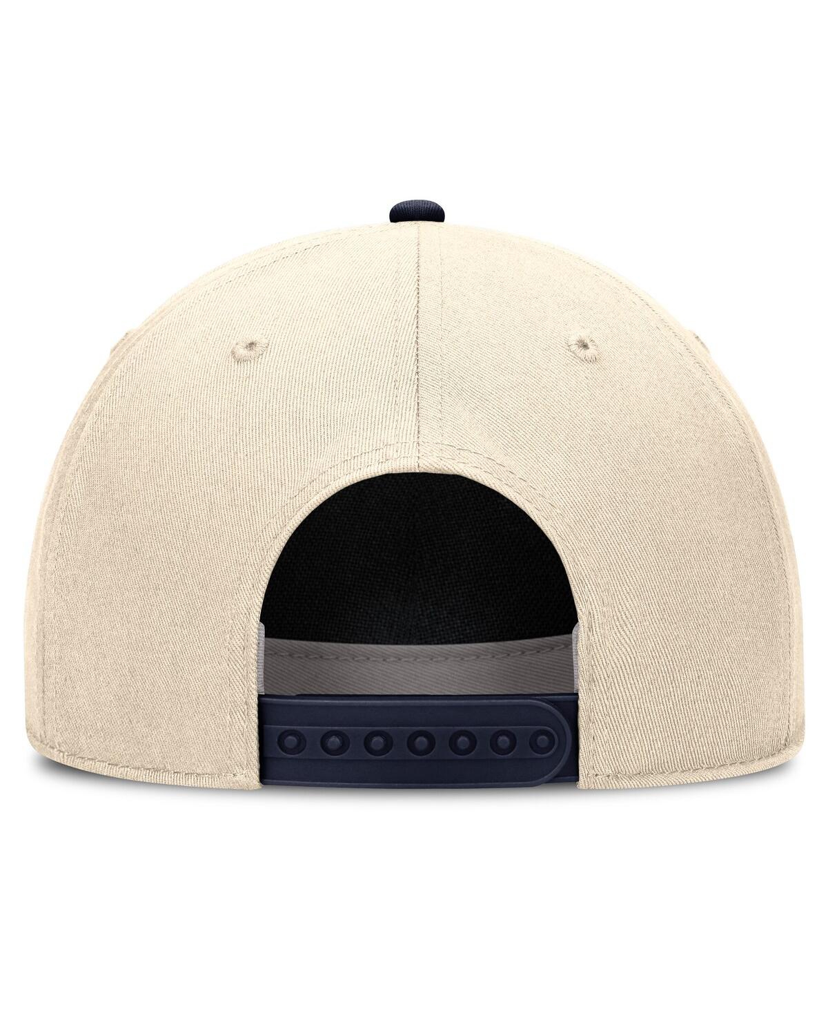 Nike Men's Natural/Navy Michigan Wolverines Academic Rise Dri-fit Adjustable Hat