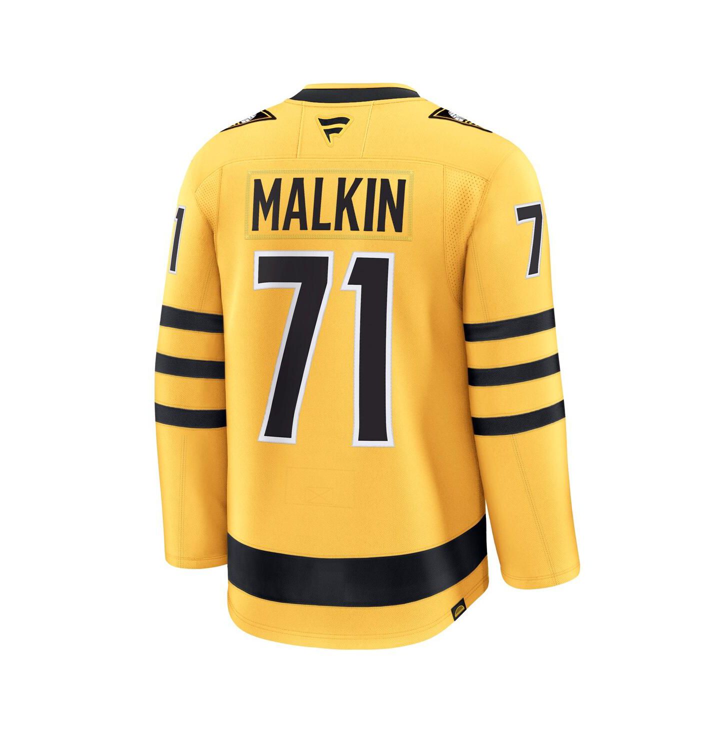 Мужской топ Fanatics Evgeni Malkin Gold Pittsburgh Penguins Alternate Premium Player Jersey — фото 3