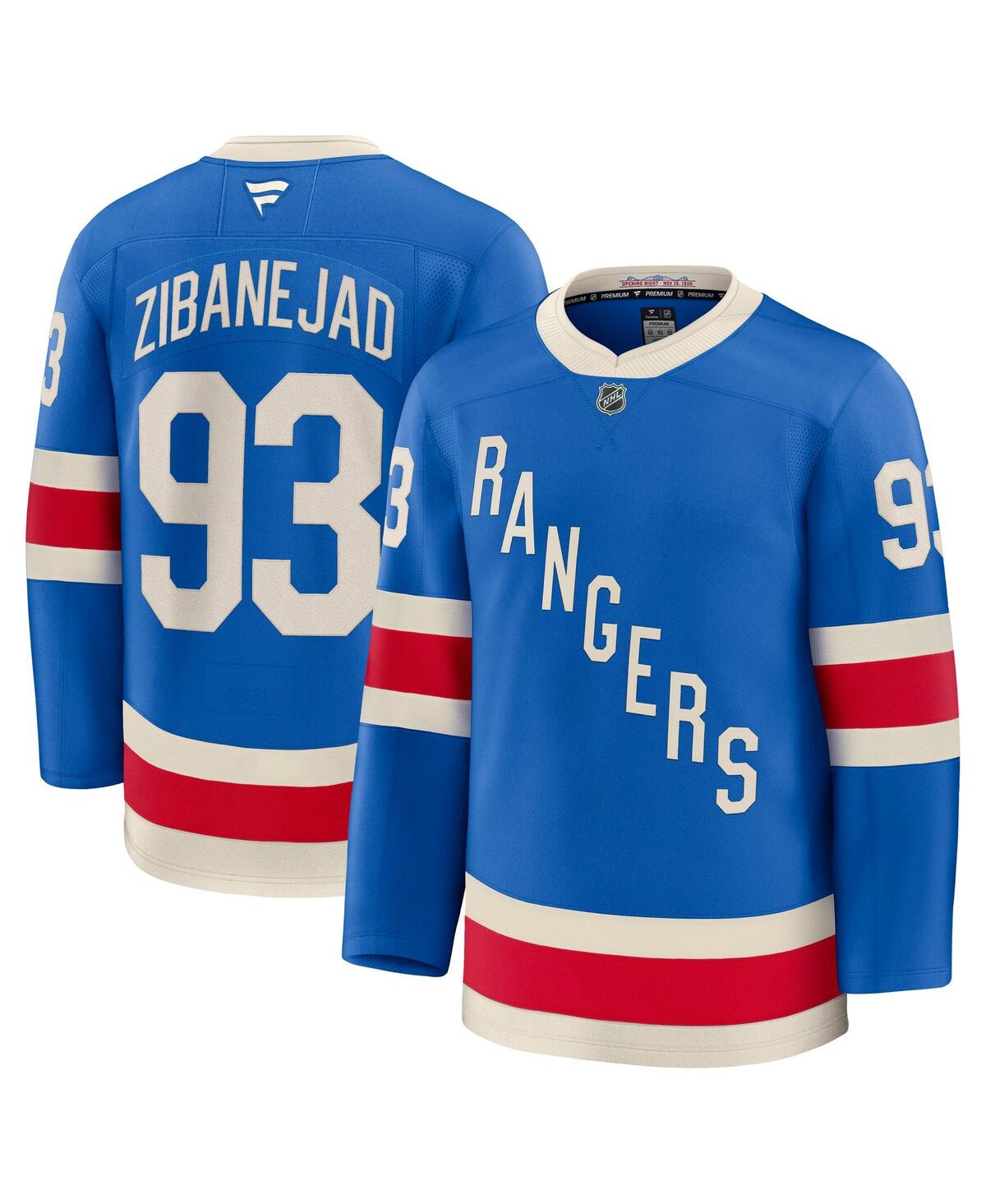 Fanatics Men's Mika Zibanejad Blue New York Rangers Centennial Premium Jersey