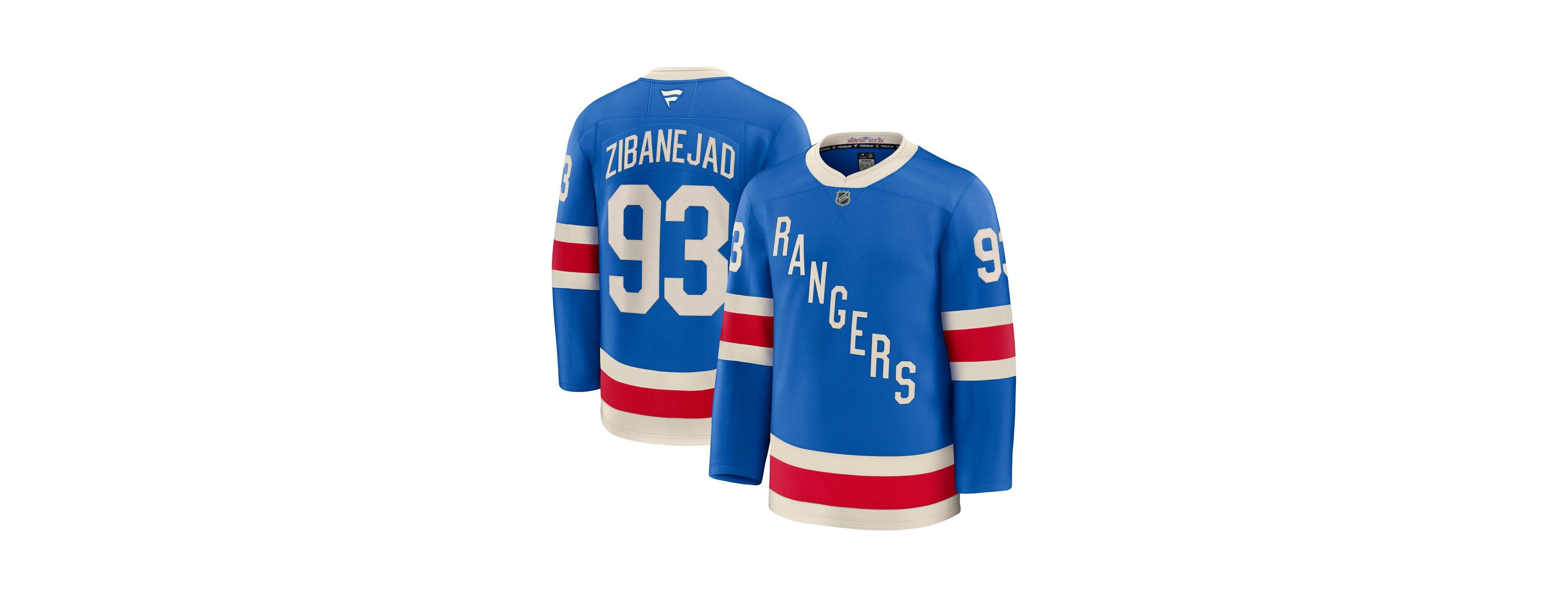 Fanatics Men's Mika Zibanejad Blue New York Rangers Centennial Premium Jersey