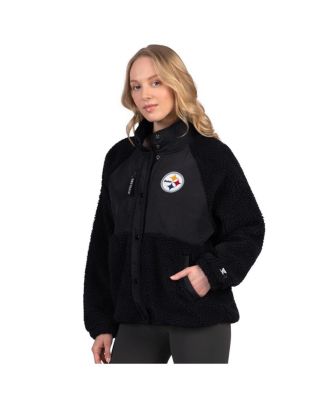 Starter - Women's Black Pittsburgh Steelers On the Ball Sherpa Jacket