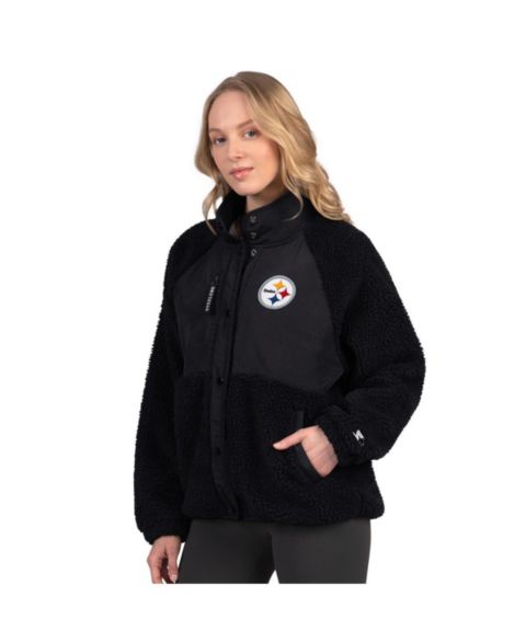 Женские куртки Starter Women's Black Pittsburgh Steelers On the Ball Sherpa Jacket