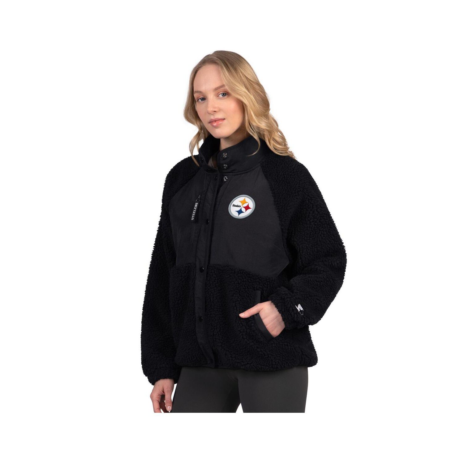 Women's Black Pittsburgh Steelers On the Ball Sherpa Jacket