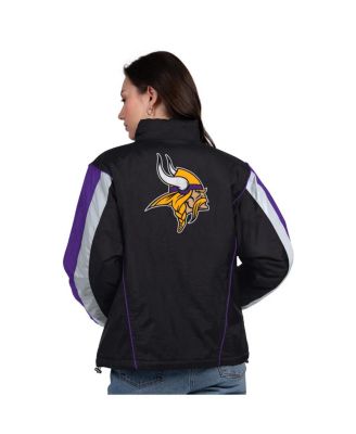 Women's Black/Purple Minnesota Vikings Thursday Night Gridiron Half-Zip Jacket