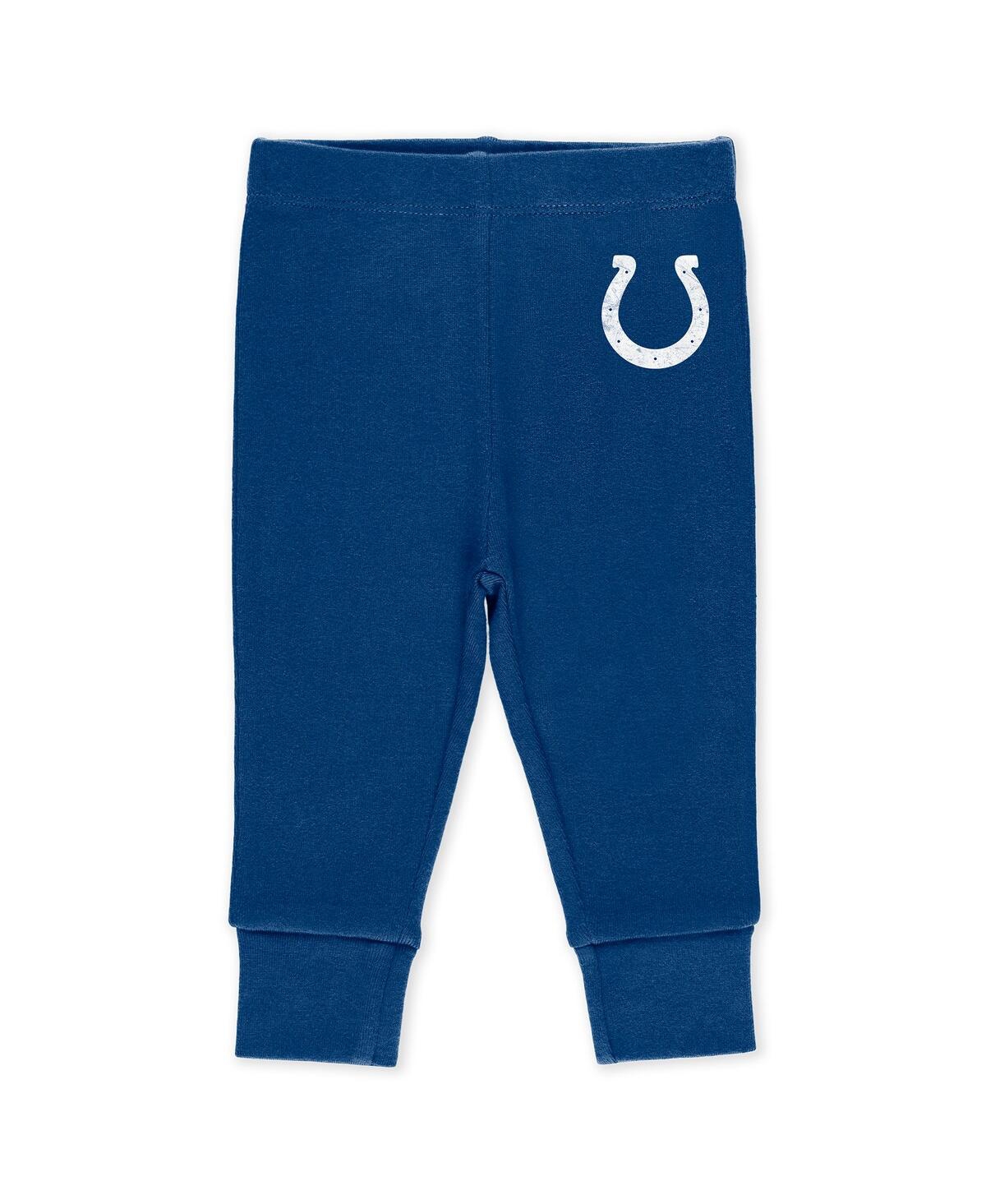 Wear by Erin Andrews Baby Boys and Girls Newborn 3-Piece Indianapolis Colts Turn Me Around Bodysuits Pant Set
