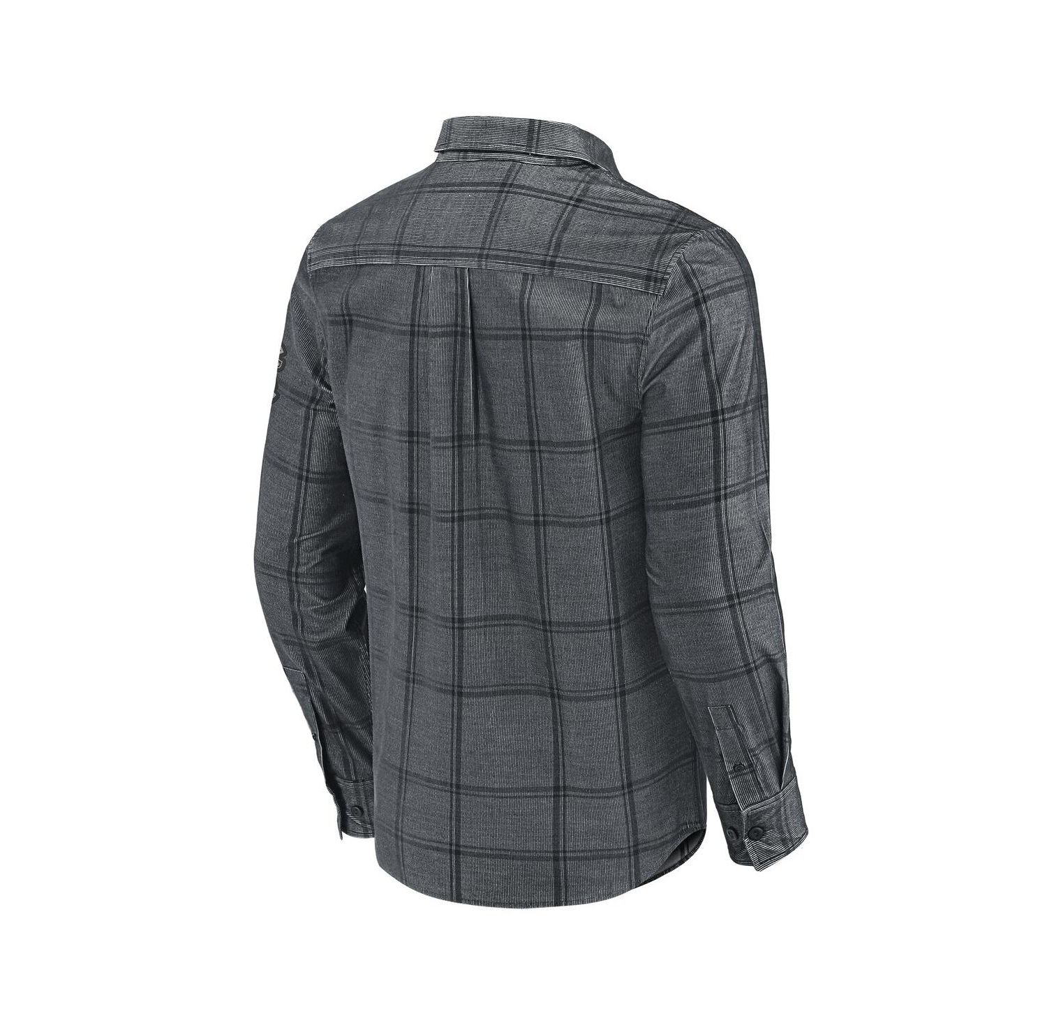 Darius Rucker Collection by Men's Gray Chicago Cubs Thin Wale Corduroy Plaid Button Up Shirt