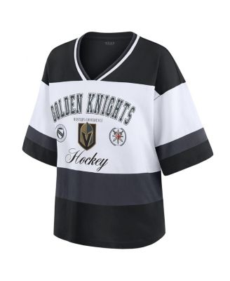 Women's Black/White Vegas Golden Knights Jersey Style T-Shirt