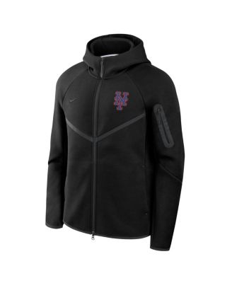 Men's Black New York Mets Tech Fleece Windrunner Full-Zip Hoodie Jacket