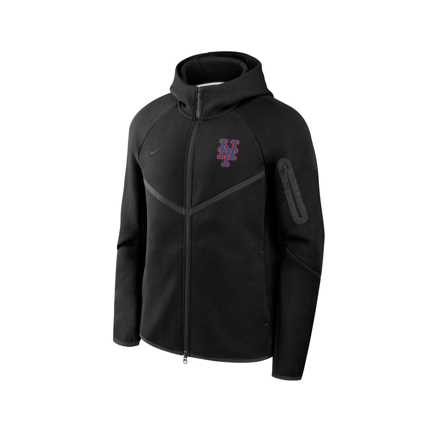 Men's Black New York Mets Tech Fleece Windrunner Full-Zip Hoodie Jacket