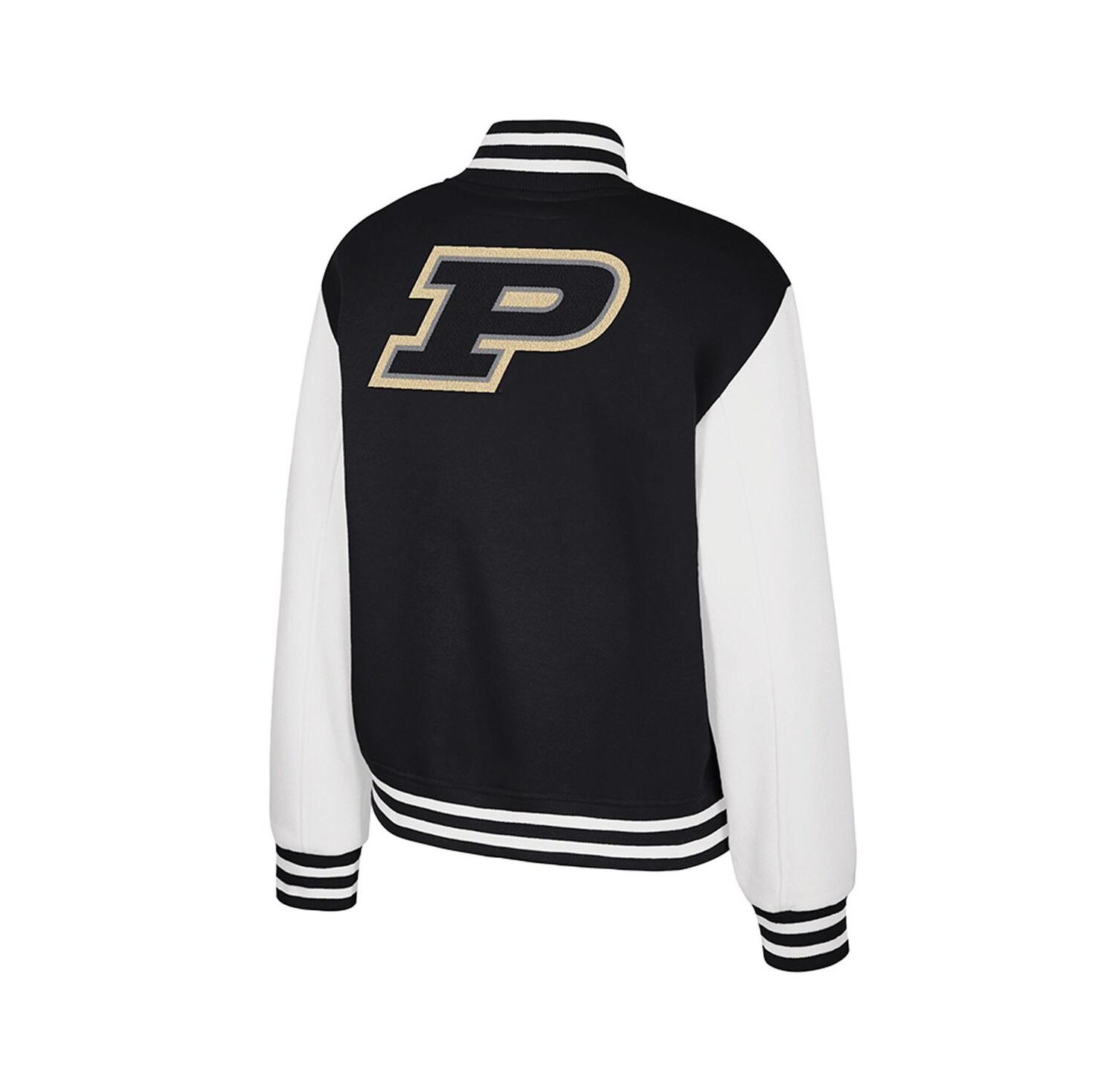Women's Black Purdue Boilermakers French Baguette Full Snap Fleece Jacket
