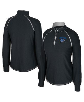 Colosseum - Women's Black Boise State Broncos Bikram Raglan Quarter-Zip Top