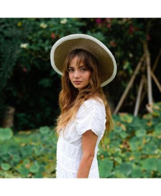 BrunnaCo Loretta Linen Jute Hat in Off White