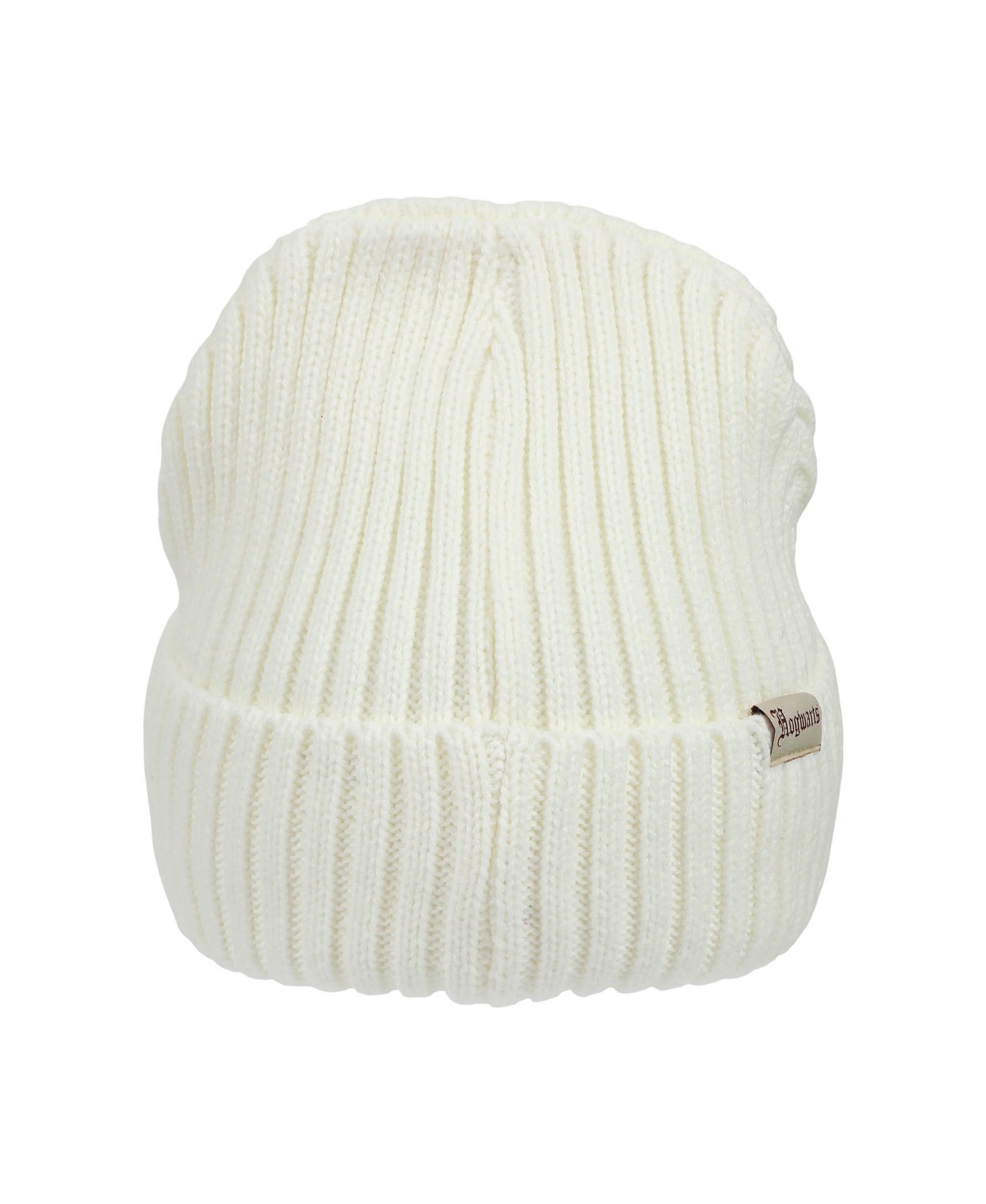 Harry Potter Men's Hogwarts Embroidery And Woven Patch Acrylic Knit Cuff Beanie
