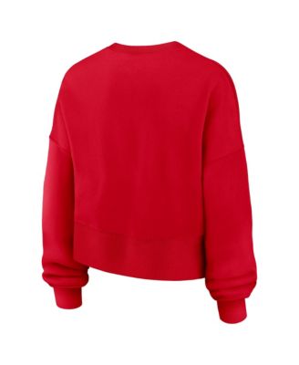 Women's Scarlet Ohio State Buckeyes Oversized Phoenix Arch Pullover Sweatshirt