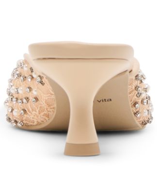 Women's Cleo Imitation Pearl Pointed Toe Mule Pumps