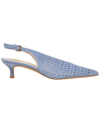 Women's Alenna Perforated Pointed Toe Kitten Heel Pumps