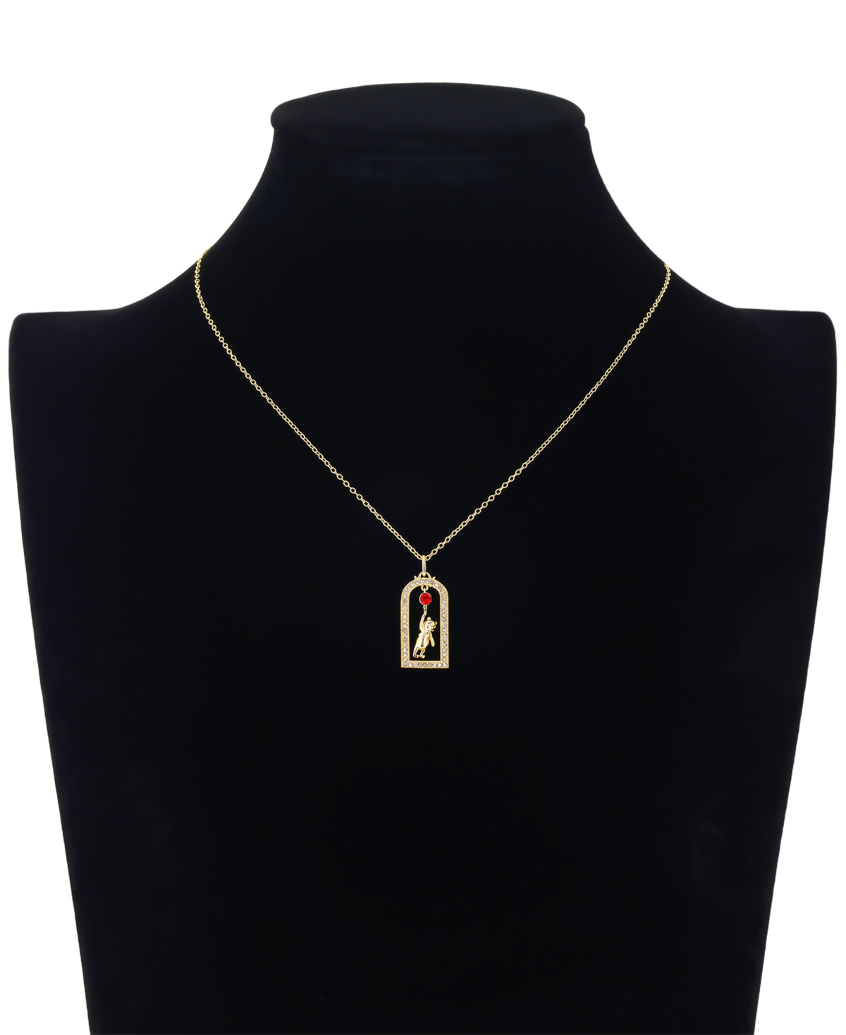 Disney Winnie The Pooh Crystal Pendant Necklace In Gold