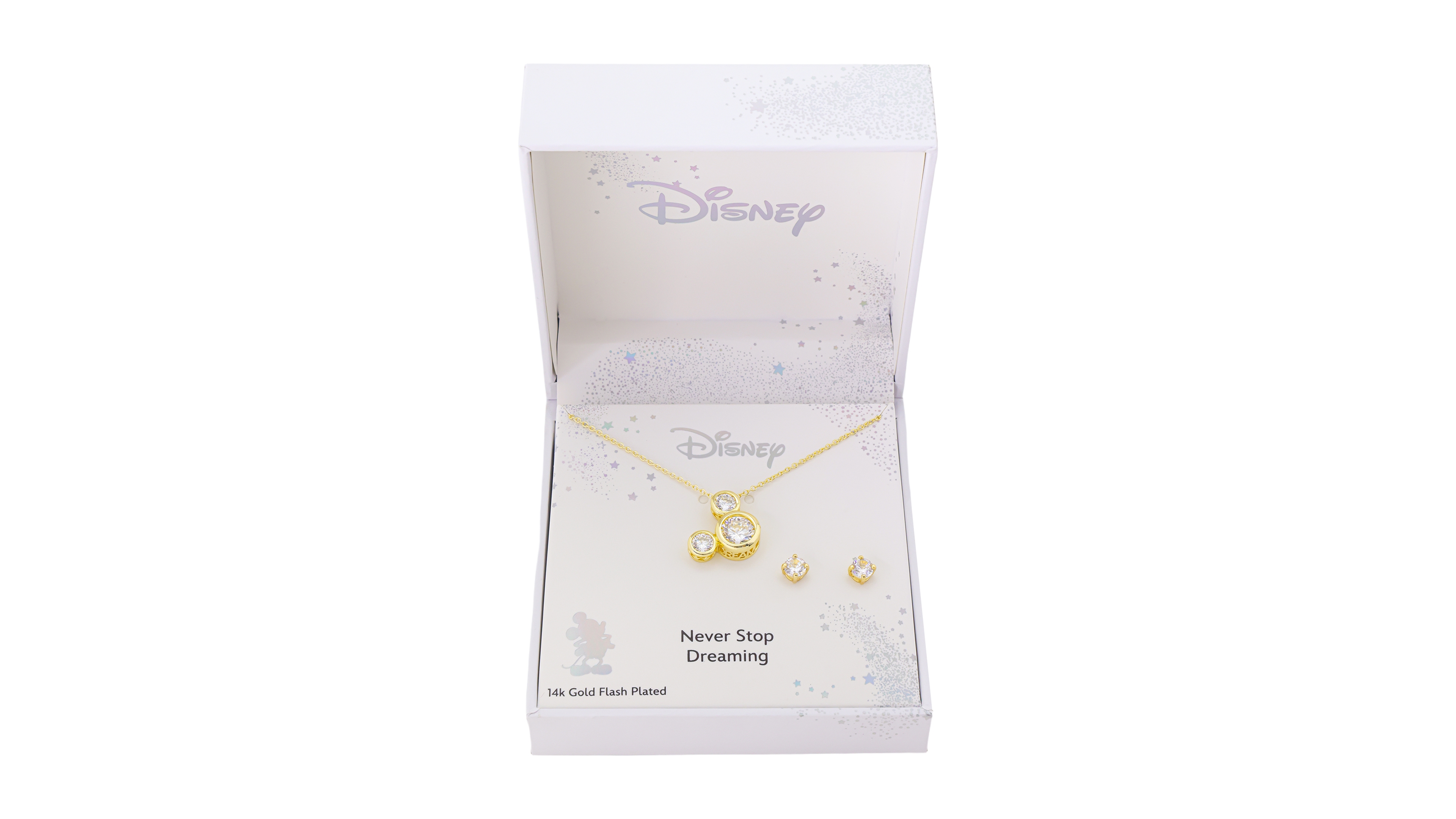 Disney Mickey Mouse Cubic Zirconia Pendant Necklace and Earring Set