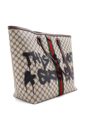 Large x Gucci The Hacker Project Tote Graffiti BB Coated Canvas