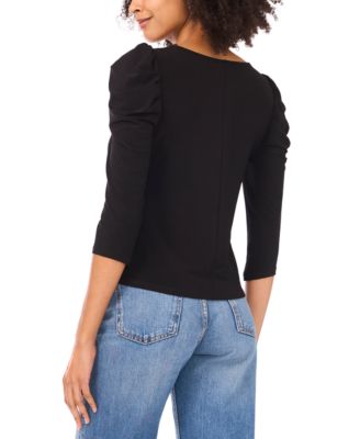 Petite Mutton Sleeve Pull-On Top