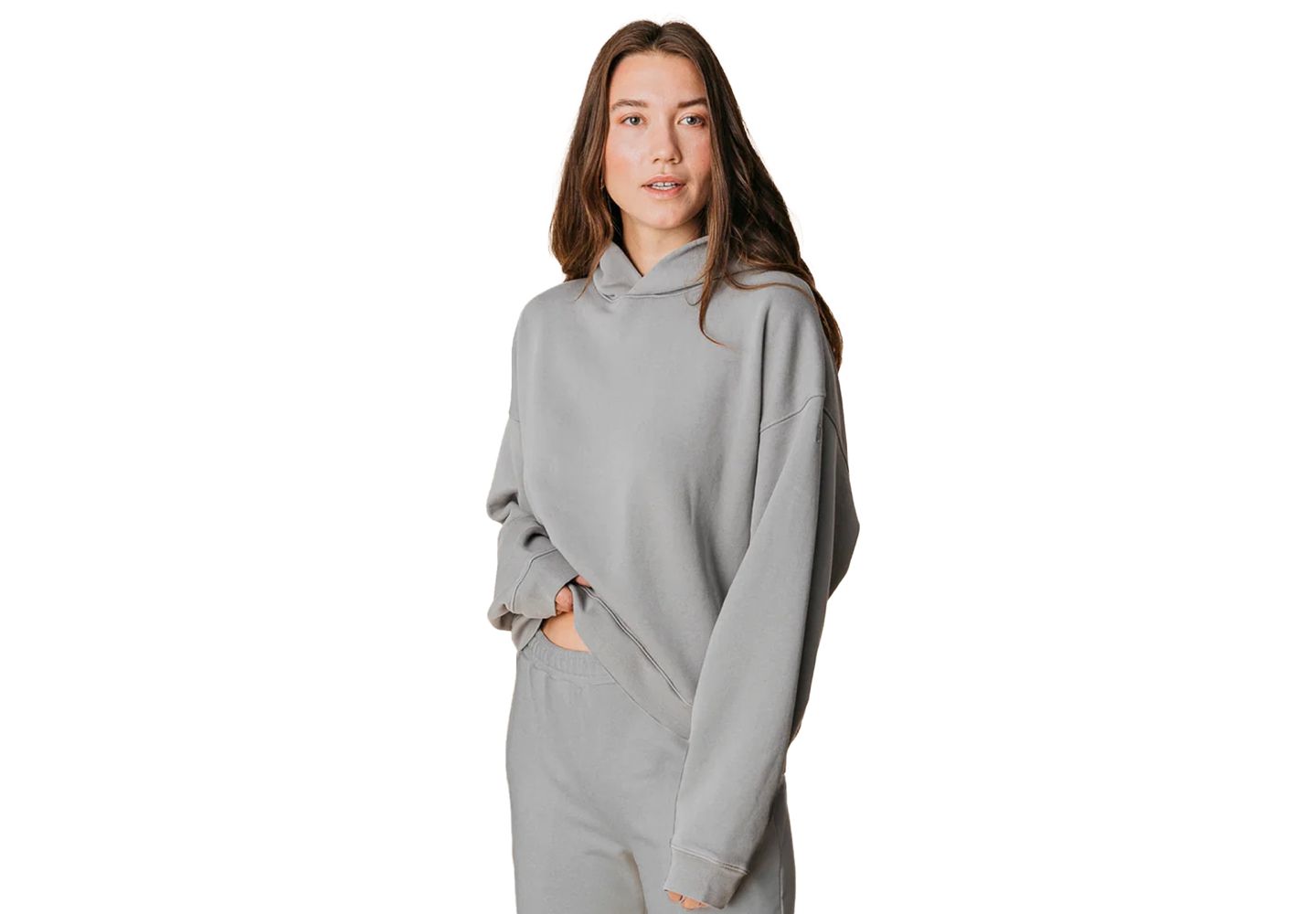Женское худи Ocio Organic Cotton Teddy Oversized, цвет: Пепельный — фото 1