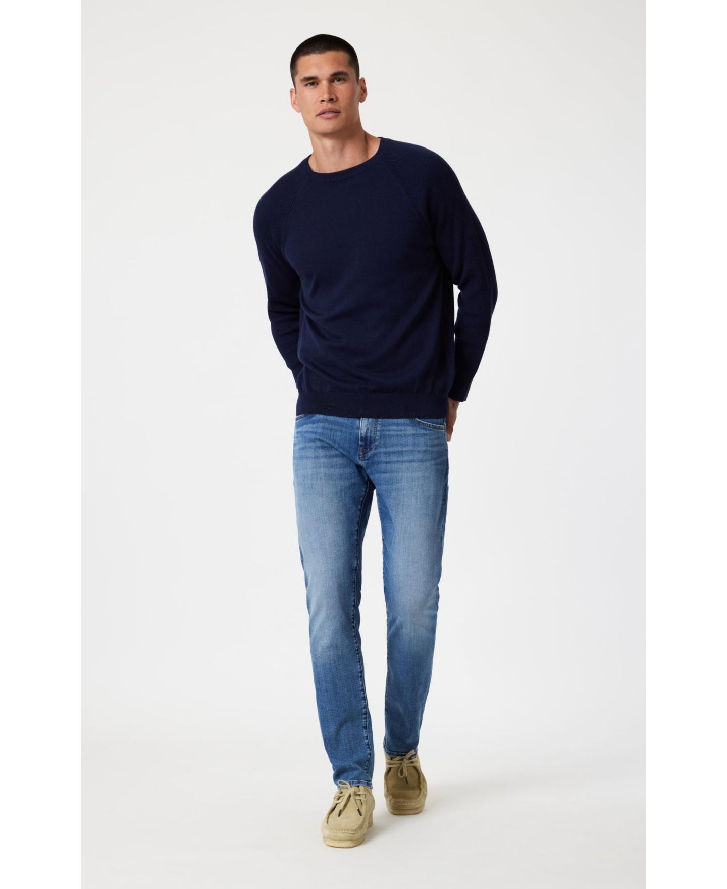 Мужские джинсы Mavi Jeans Jake Regular Rise Skinny Leg In Mid Brushed Nashville — фото 6