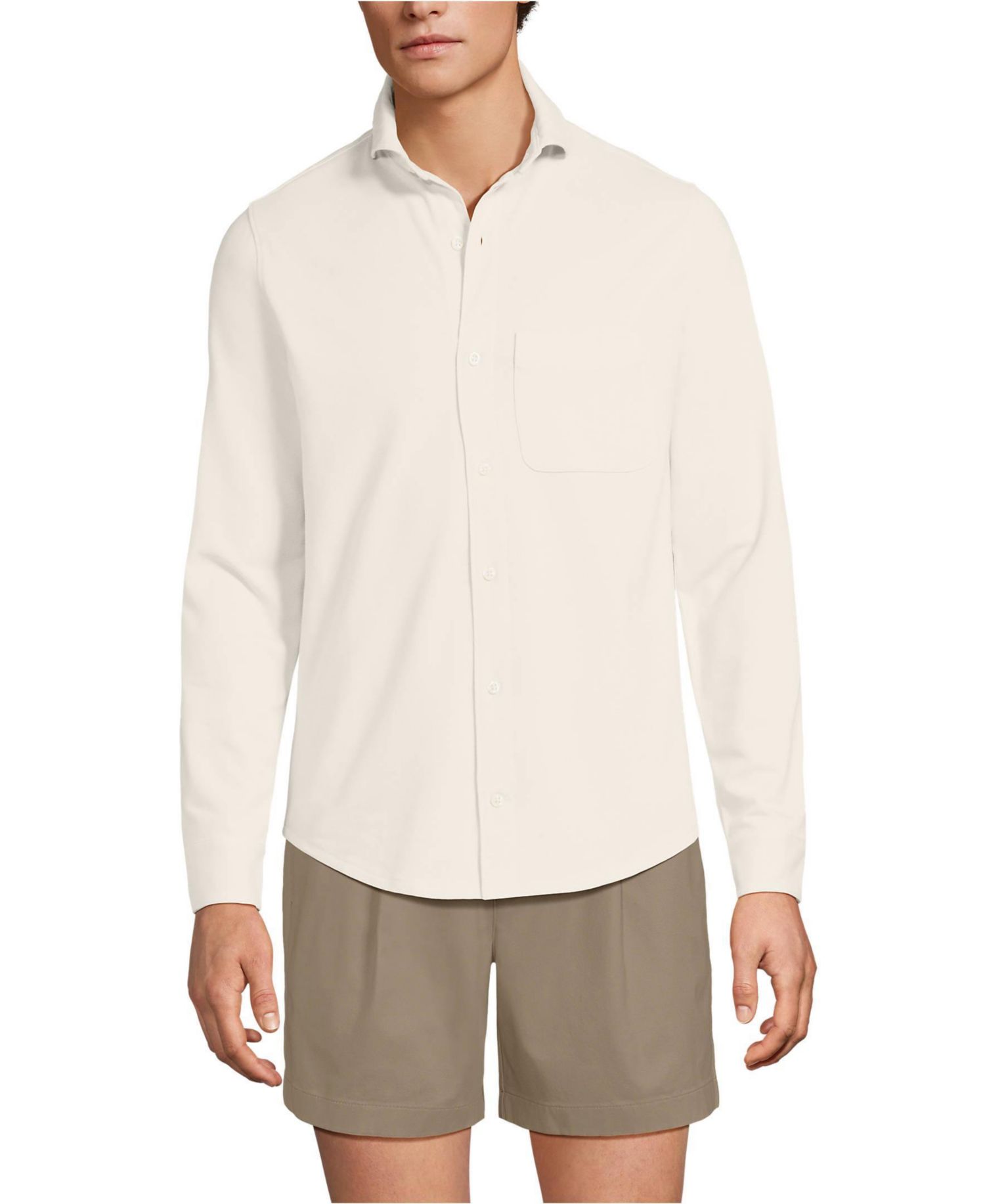 Men's Long Sleeve Knit Travel Kit Oxford Shirt