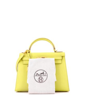 Kelly 28 Handbag Yellow Epsom with Gold Hardware
