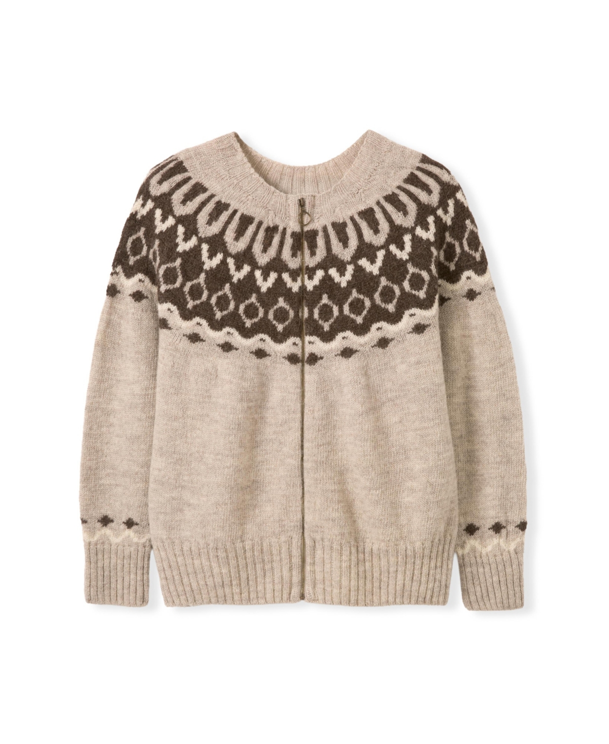 Celtic & Co. Women's Brit Wool Chevron Yoke Cardi