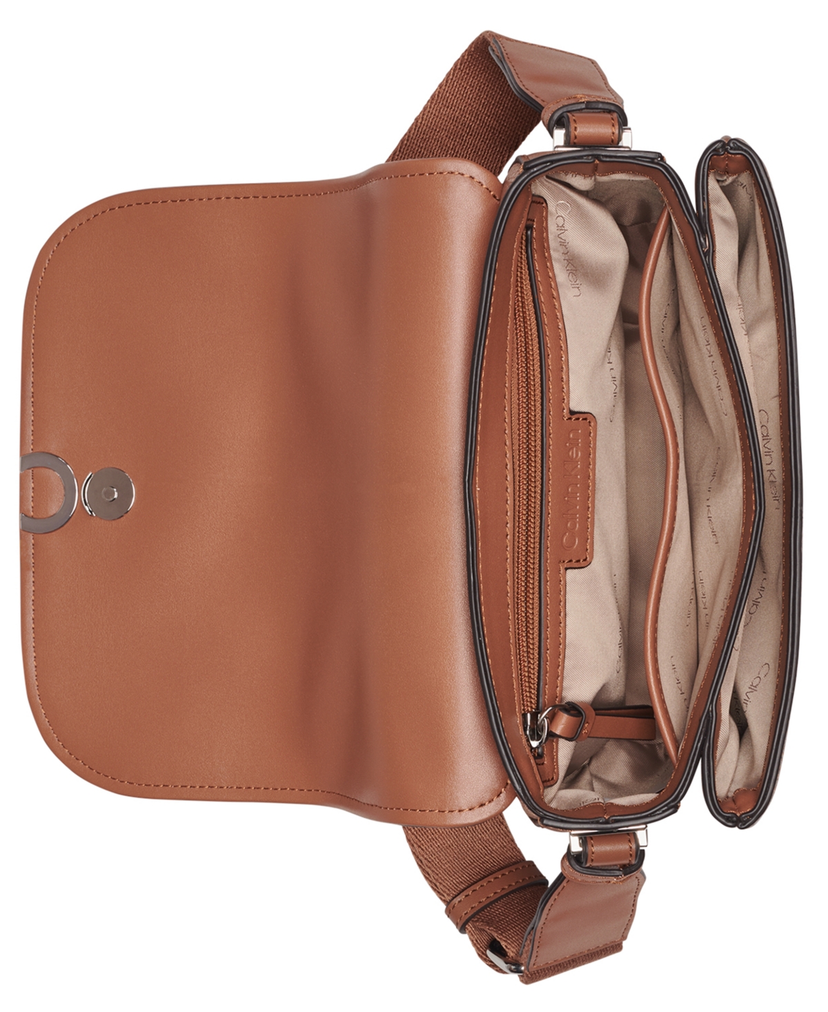 Macy's Evee Magnetic Snap Crossbody Bag In Brown