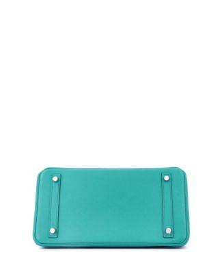 Birkin 30 Handbag Blue Epsom with Palladium Hardware