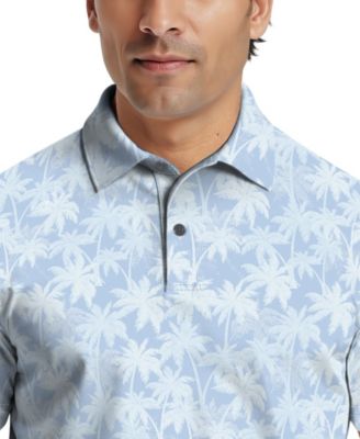Men's All-Over Geometric Palm Print Short-Sleeve Golf Polo Shirt