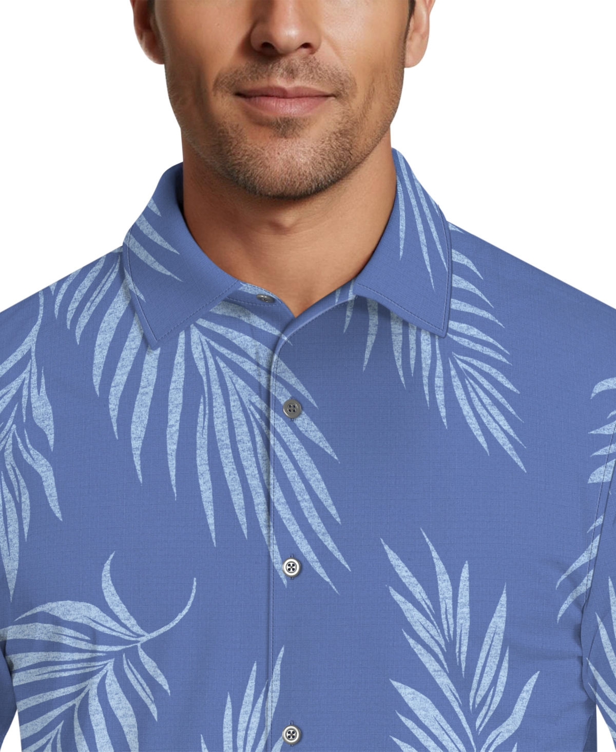 Pga Tour Men's Botanical Print Short-Sleeve Button-Down Woven Golf Shirt