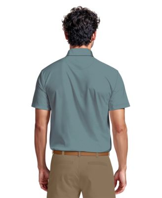 Men's Micro Geometric Print Short-Sleeve Golf Polo Shirt