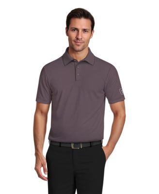Men's Micro Geometric Print Short-Sleeve Golf Polo Shirt
