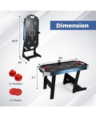 56 Inch Air Hockey Table with Powerful 12V Motor and LED Digital Scoreboard